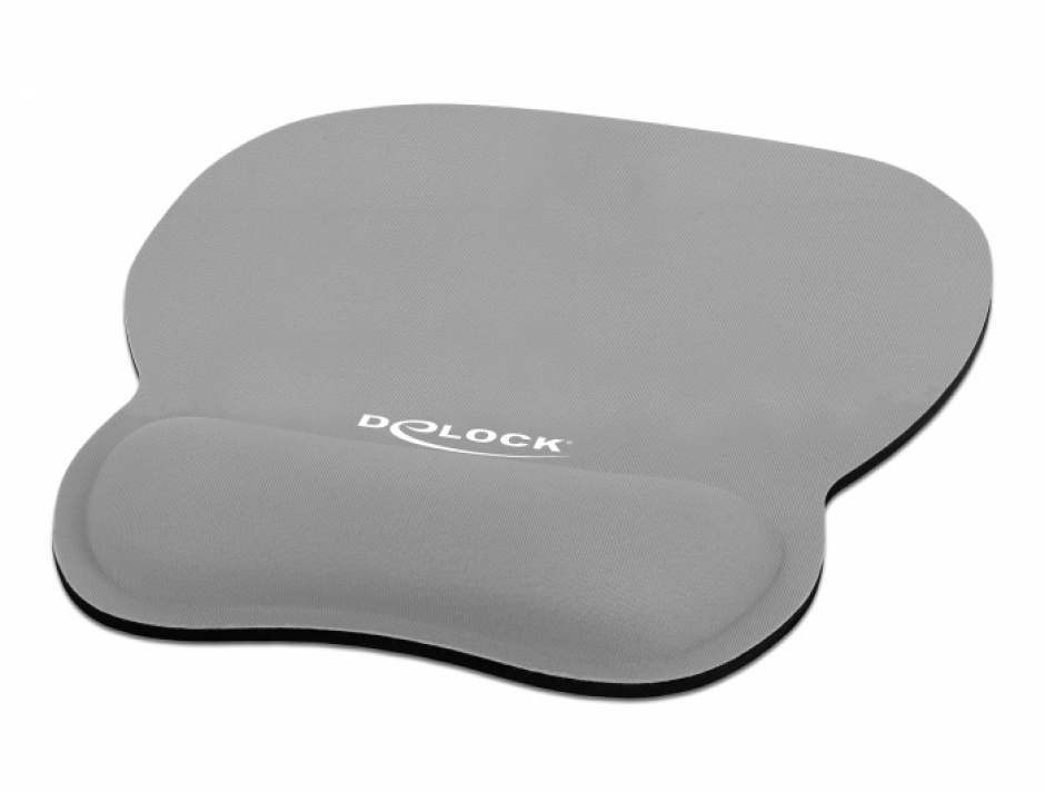Mouse pad ergonomic cu suport pentru incheietura mainii Gri, Delock 12698 conectica.ro